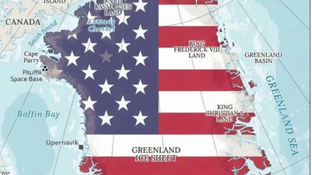 La mujer de un asesor de la Casa Blanca publica un mapa de Groenlandia con la bandera de EEUU: "Pronto"