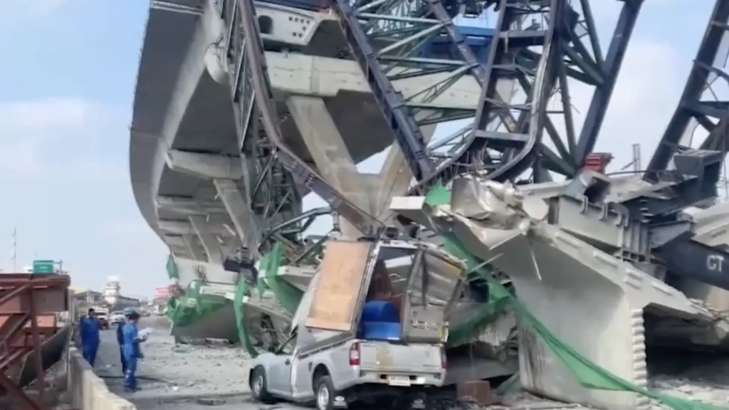 Dos muertos y un herido por un nuevo desplome de grúa en Tailandia tras el accidente ferroviario
