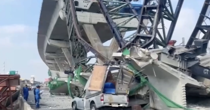 Dos muertos y un herido por un nuevo desplome de grúa en Tailandia tras el accidente ferroviario