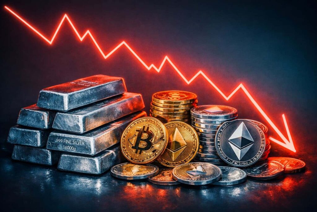 Plata tokenizada dominó las liquidaciones cripto superando a Bitcoin en medio de caída del 30%