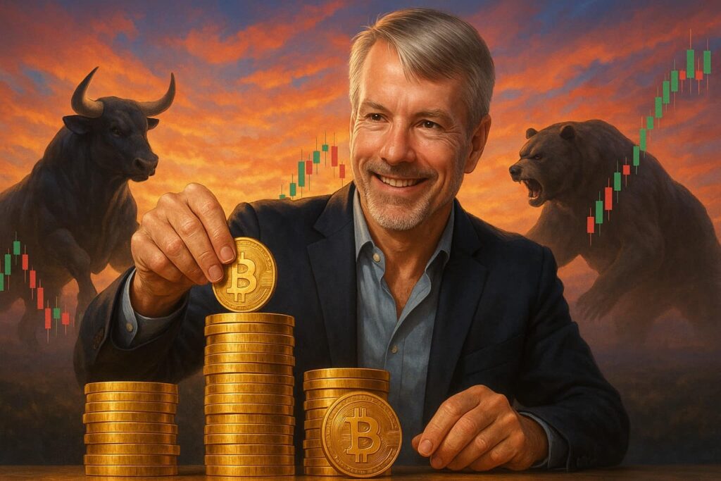 Gráfico de acciones de Strategy subiendo tras decisión de MSCI sobre empresas con tesorerías cripto