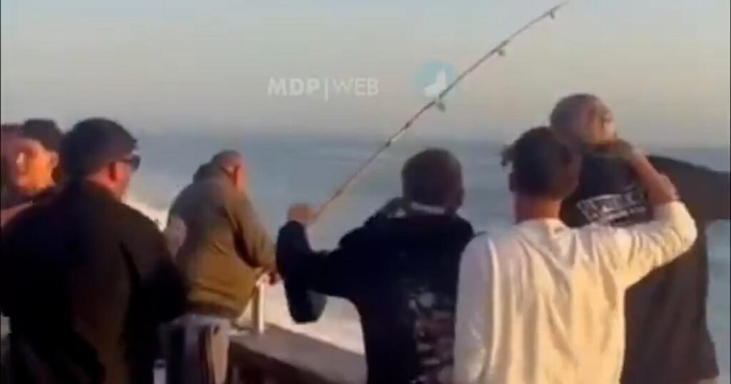 Salían de bailar en Mar del Plata, se encontraron con un pescador solitario y armaron una divertida hinchada viral