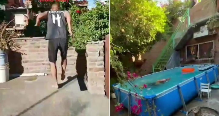 Se tiró a la pileta desde una terraza para imitar a Charly García y terminó inconsciente
