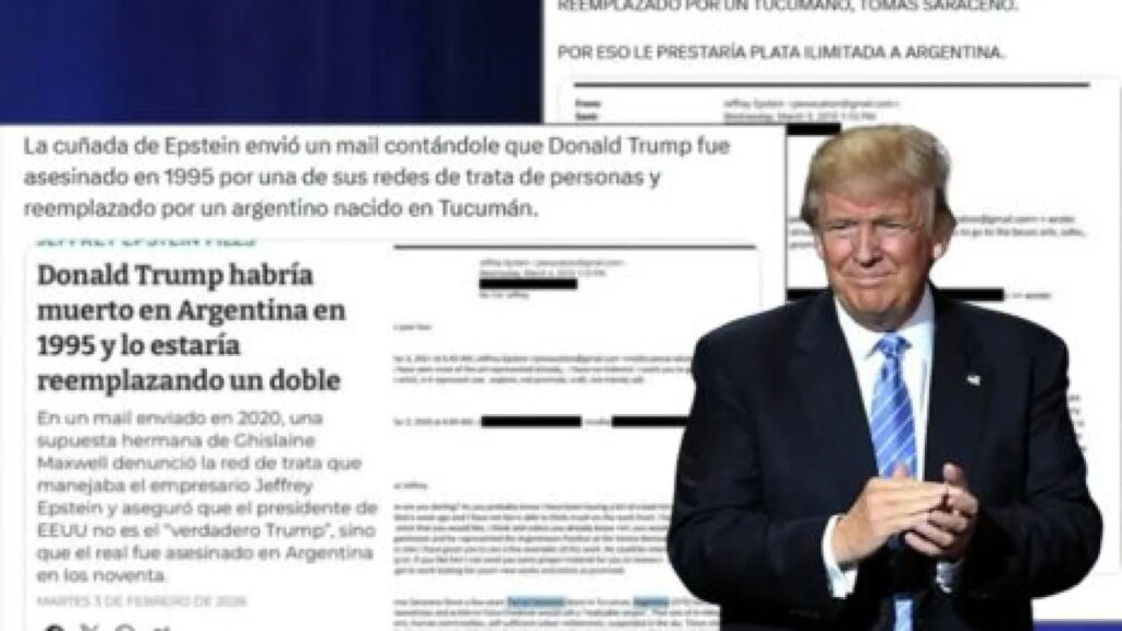 La teoría sin pruebas de los archivos Epstein que asegura que Trump fue "asesinado" en 1995 y "reemplazado" por un argentino