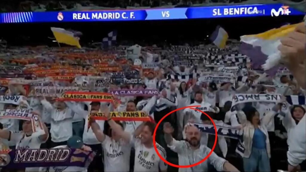 La surrealista disculpa del hincha expulsado del Bernabéu por hacer el saludo nazi: "Tengo dos negros adoptados y me casó un maricón"
