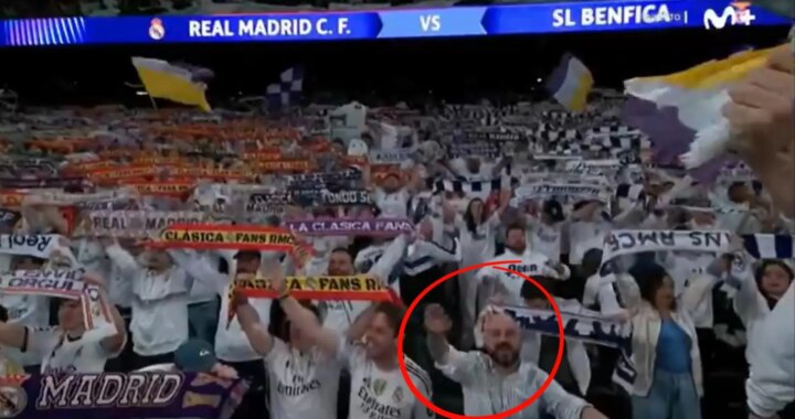 La surrealista disculpa del hincha expulsado del Bernabéu por hacer el saludo nazi: "Tengo dos negros adoptados y me casó un maricón"