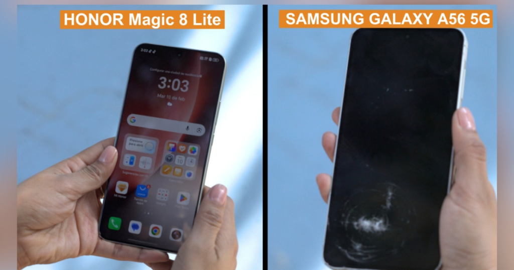 HONOR Magic 8 Lite vs. Samsung Galaxy A56: cuál es el smartphone más resistente de 2026 y con batería potenteEl celular HONOR Magic 8 Lite ganó un Guinness World Records tras sobrevivir a una caída de más de seis metros y tiene una batería de 8,300 mAh de silicio-carbono