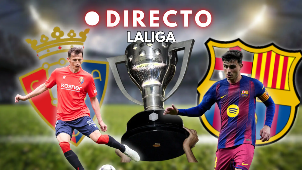 Jugadores de Osasuna y FC Barcelona en acción durante un partido de LaLiga