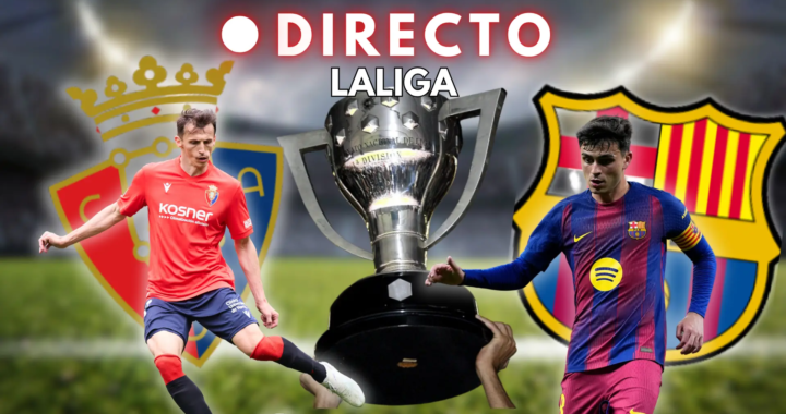 Jugadores de Osasuna y FC Barcelona en acción durante un partido de LaLiga