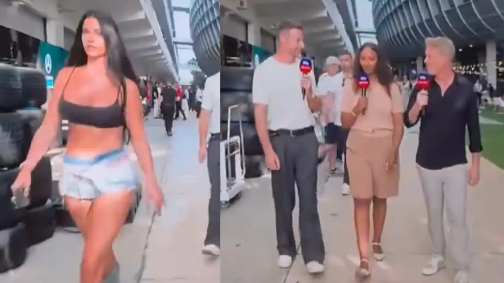El vídeo viral del GP de Miami de F1: un cámara enfoca a la modelo Ivana Knoll en plena retransmisión