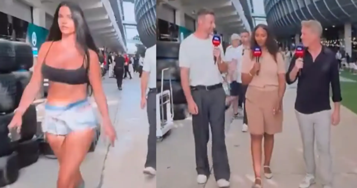 El vídeo viral del GP de Miami de F1: un cámara enfoca a la modelo Ivana Knoll en plena retransmisión