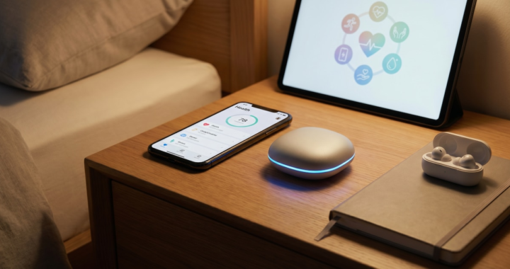 Mujer usando un dispositivo de SexTech para mejorar su experiencia íntima