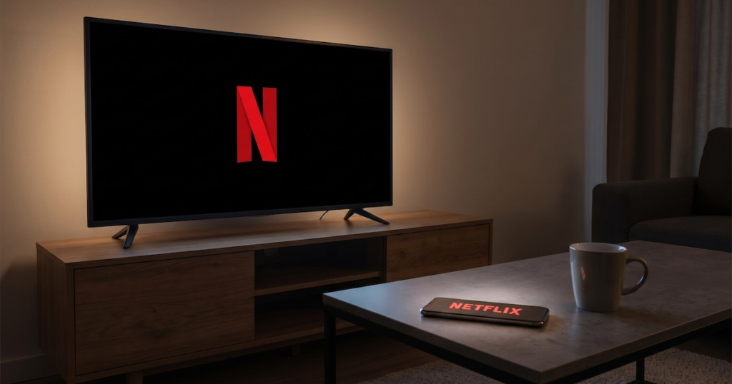 Imagen de un televisor antiguo con la aplicación de Netflix en la pantalla