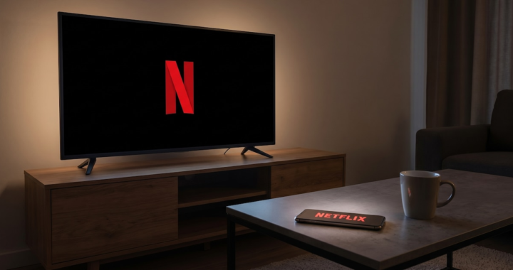 Imagen de un televisor antiguo con la aplicación de Netflix en la pantalla