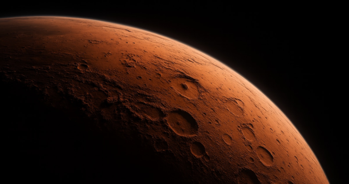 Imagen ilustrativa de una nave espacial acercándose a Marte
