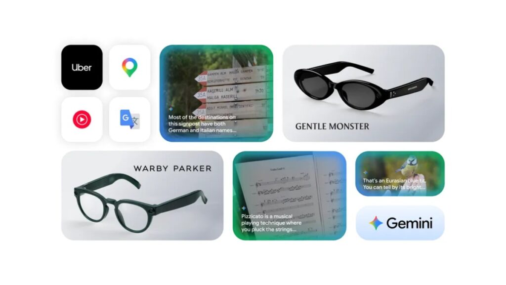 Gafas inteligentes de Google con asistente de IA Gemini y diseños de Gentle Monster y Warby Parker