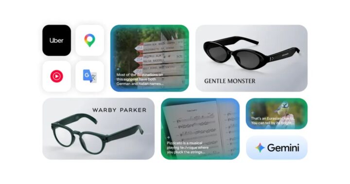 Gafas inteligentes de Google con asistente de IA Gemini y diseños de Gentle Monster y Warby Parker