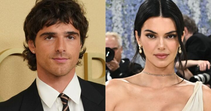 Kendall Jenner y Jacob Elordi sonrientes en una foto de una cita doble con Kylie Jenner y Timothée Chalamet
