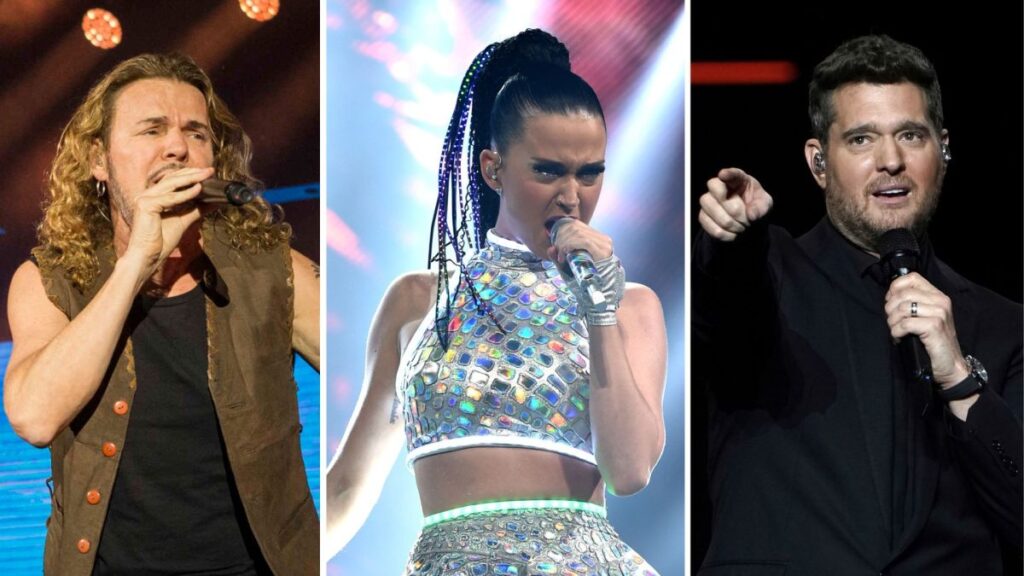 Katy Perry cantando en un concierto de apertura de la Copa Mundial FIFA