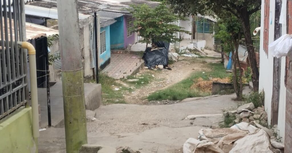 Imagen de la escena del crimen en el barrio Nelson Mandela, Cartagena