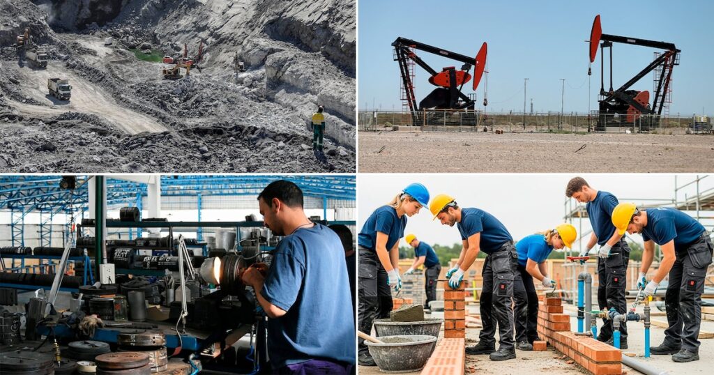 Una imagen de personas trabajando en servicios de manera eficiente y moderna