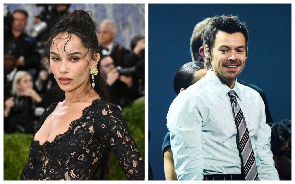 Zoë Kravitz y Harry Styles en un momento íntimo durante un paseo invernal, reflejando su boda secreta navideña