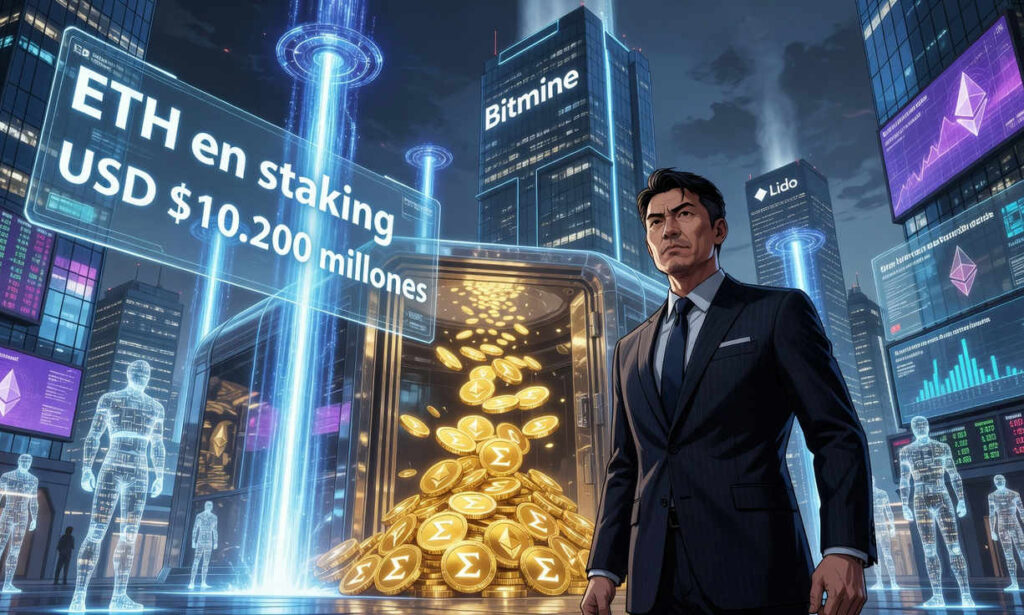 Bitmine supera USD $10.000 millones en ETH en staking y se acerca al 5% del suministro