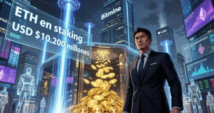 Bitmine supera USD $10.000 millones en ETH en staking y se acerca al 5% del suministro