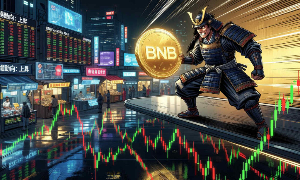 Gráfico de BNB con una subida del 1,03% en una sesión de bajo volumen