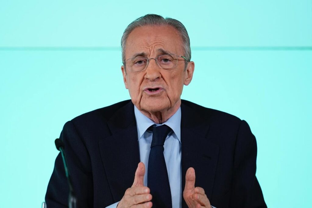 Florentino Pérez en rueda de prensa en la Ciudad Deportiva del Real Madrid