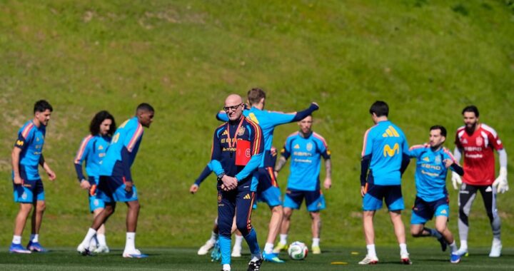 Jugadores de la selección en entrenamiento en Las Rozas con ausencias clave antes del Mundial 2026