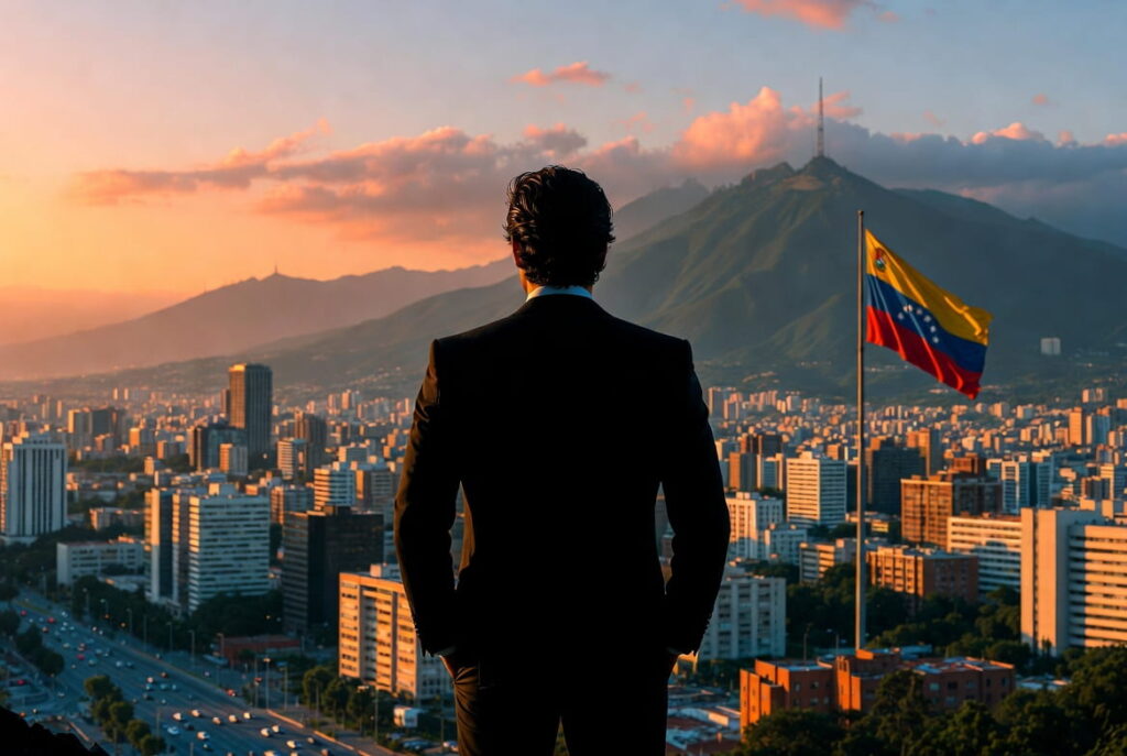 Fred Ehrsam en una imagen de reunión con funcionarios venezolanos