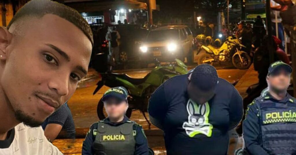 Escena del crimen en Cartagena con policía investigando homicidio por sicariato