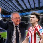 Julián Álvarez en acción con el Atlético de Madrid durante un partido de Champions League