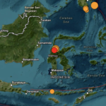 Mapa del Anillo de Fuego con epicentro del terremoto en Célebes y zonas de riesgo sísmico