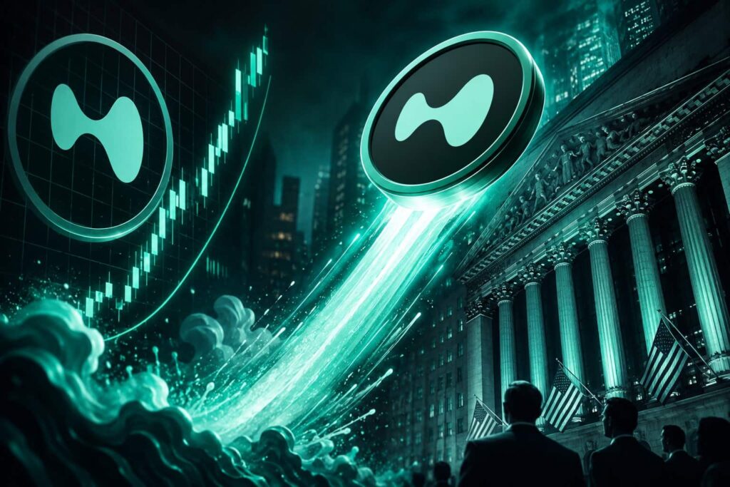 Gráfico comparativo de precios: token HYPE de Hyperliquid superando a SOL de Solana en contexto de mercado bajista