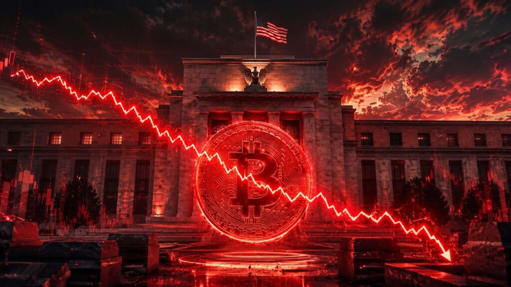 Gráfico de Bitcoin bajo presión tras el tono restrictivo de la Fed y caída a USD 64000