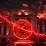 Gráfico de Bitcoin bajo presión tras el tono restrictivo de la Fed y caída a USD 64000