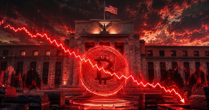 Gráfico de Bitcoin bajo presión tras el tono restrictivo de la Fed y caída a USD 64000