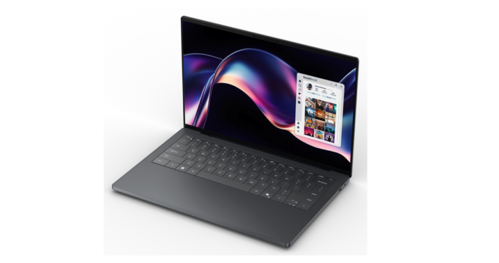 Comparación lado a lado de la Dell XPS 13 (pantalla táctil 120Hz) y MacBook Neo sobre fondo técnico azul