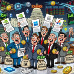 Gráfico de inversiones de legisladores EE.UU. en tecnológicas como Nvidia y Bitcoin, mostrando conflicto de interés