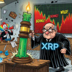 Gráfico de XRP mostrando alza del 6.46% con resistencias técnicas y bajo volumen de trading