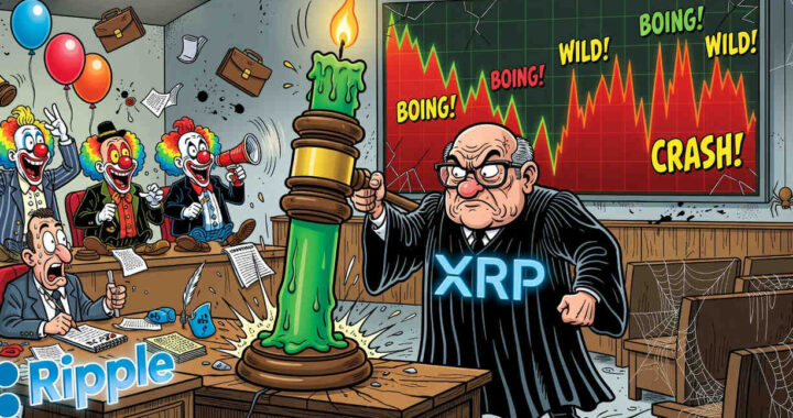 Gráfico de XRP mostrando alza del 6.46% con resistencias técnicas y bajo volumen de trading