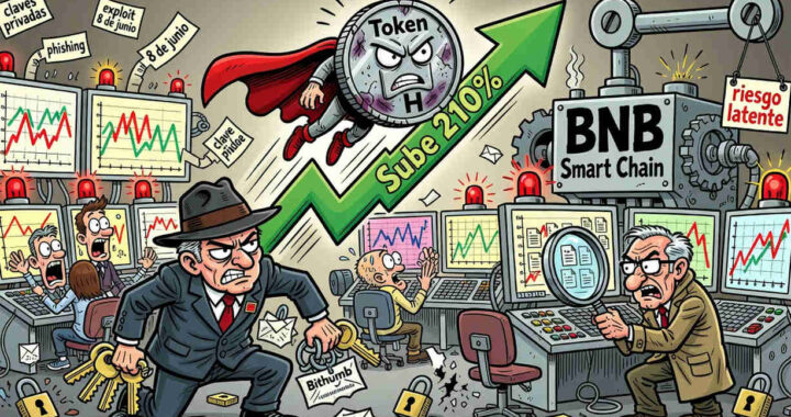 Gráfico del rebote del 210% del token H de Humanity Protocol tras el hackeo y caída del 80%