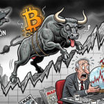 Gráfico de Bitcoin mostrando rebote desde USD $64.000 con volumen y resistencias clave