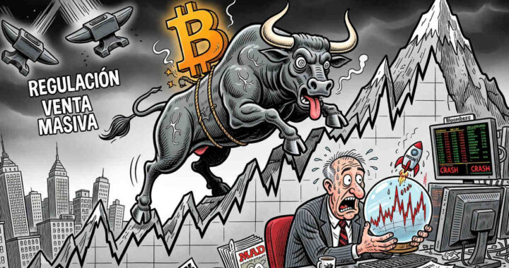 Gráfico de Bitcoin mostrando rebote desde USD $64.000 con volumen y resistencias clave