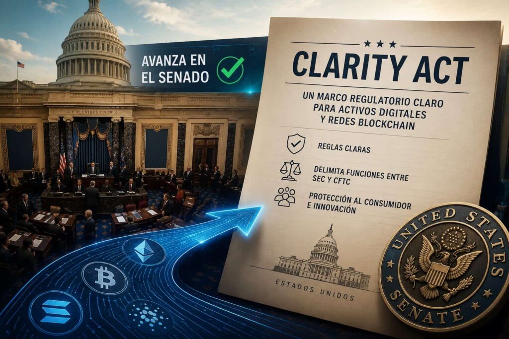 Logotipos de Coinbase, Ripple y Kraken en carta al Senado exigiendo votación urgente de la Ley Clarity