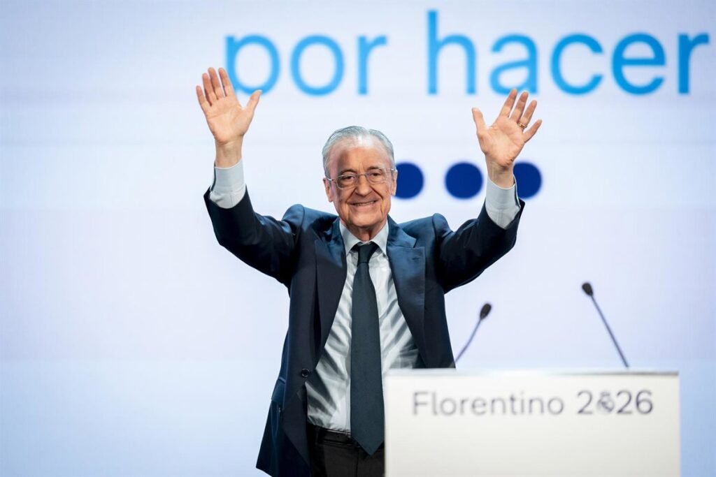 Florentino Pérez celebra su victoria electoral con el 65% de votos en el Real Madrid, marcando su sexto mandato hasta 2030