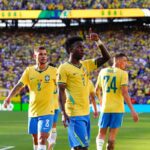 Vinícius celebra su gol ante Marruecos en el MetLife Stadium del Mundial 2026