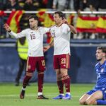 Jugadores de España y Cabo Verde en el Mercedes-Benz Stadium antes del partido del Mundial 2026